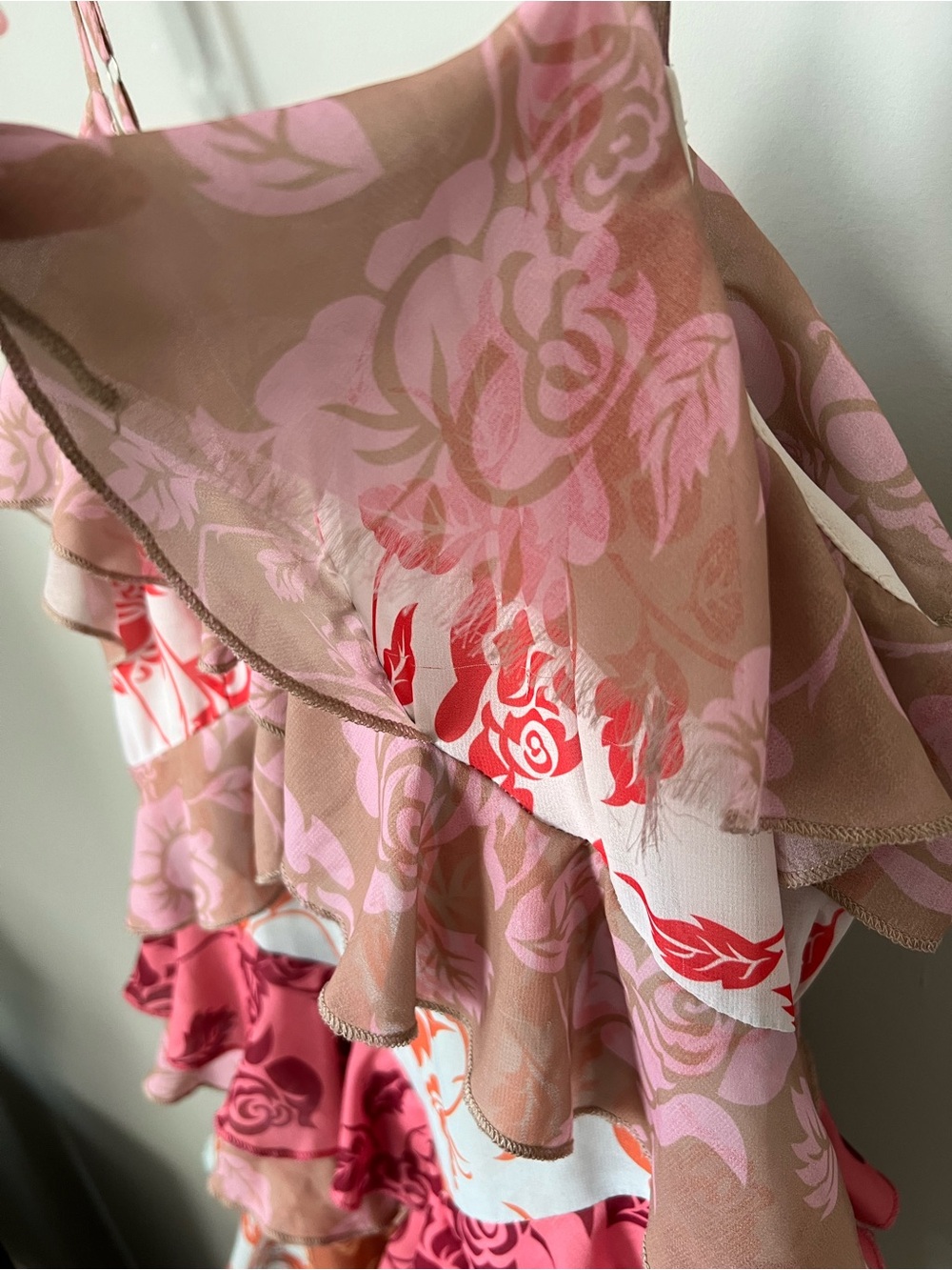 P9. Rosevelvet Floral Ruffle Maxi Dress - Picture 2 of 3